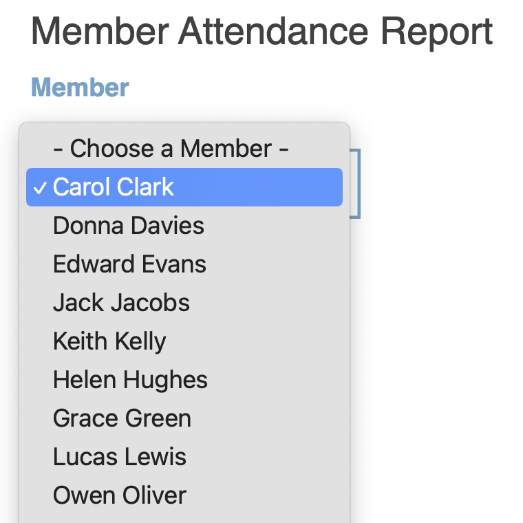 BoardSpot Member Attendance Report